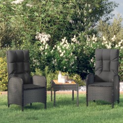 Sedie da Giardino 2 pz in Polyrattan Nero