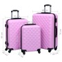 Set Valigie Trolley a Custodia Rigida 3 pz Rosa in ABS