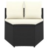 Set Divani da Giardino 2 pz con Cuscini in Polyrattan Nero