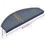 Tappetini per Scale 15 pz Grigio Scuro 65x24x4 cm