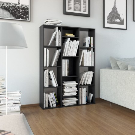 Libreria/Divisorio Nero 100x24x140 cm in Legno Multistrato