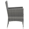 Sedie da Pranzo per Giardino 4 pz in Polyrattan Grigio