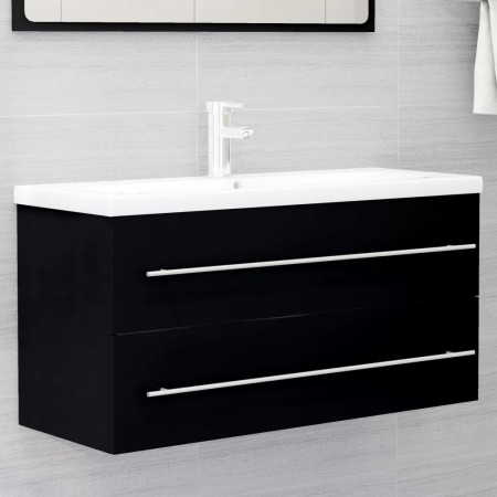 Mobile Lavabo Nero 100x38,5x48 cm in Legno Multistrato