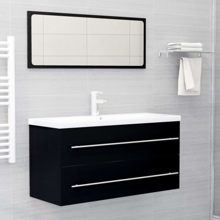 Mobile Lavabo Nero 100x38,5x48 cm in Legno Multistrato