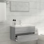 Set Mobili da Bagno 2 pz Grigio Sonoma in Legno Multistrato