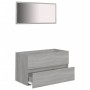 Set Mobili da Bagno 2 pz Grigio Sonoma in Legno Multistrato