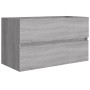 Set Mobili da Bagno 2 pz Grigio Sonoma in Legno Multistrato