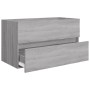 Set Mobili da Bagno 2 pz Grigio Sonoma in Legno Multistrato