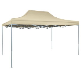 Gazebo Professionale Pieghevole 3x4m Acciaio Crema