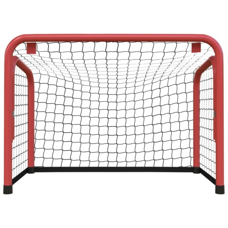 Porta Hockey Rete Rossa e Nera 68x32x47 cm Acciaio e Poliestere