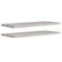 Scaffali a Parete 2 pz Grigio Cemento 90x23,5x3,8 cm in MDF