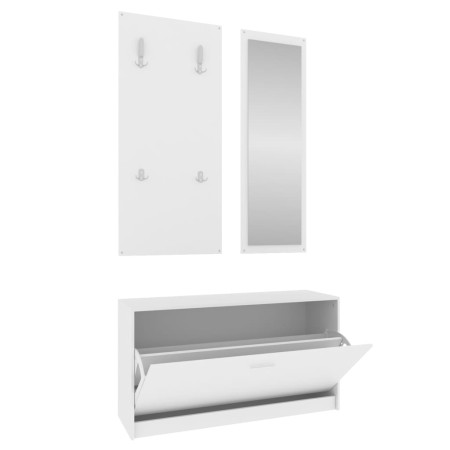 Set Scarpiere 3 in 1 Bianco in Legno Multistrato