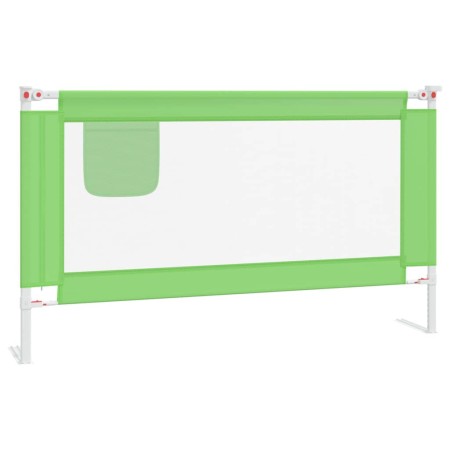 Sponda Letto di Sicurezza per Bambini Verde 140x25cm in Tessuto