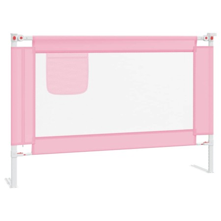 Sponda Letto di Sicurezza per Bambini Rosa 100x25 cm in Tessuto