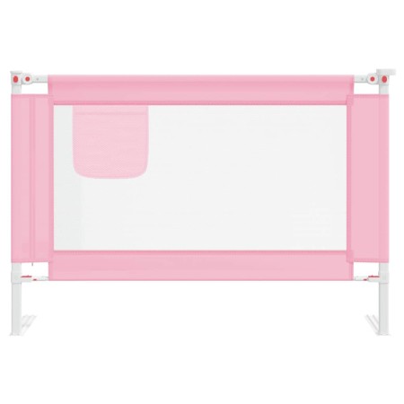 Sponda Letto di Sicurezza per Bambini Rosa 100x25 cm in Tessuto