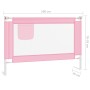 Sponda Letto di Sicurezza per Bambini Rosa 100x25 cm in Tessuto