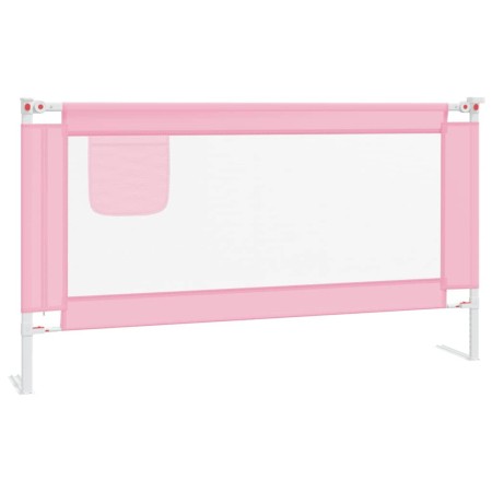 Sponda Letto di Sicurezza per Bambini Rosa 150x25 cm in Tessuto