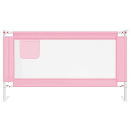 Sponda Letto di Sicurezza per Bambini Rosa 150x25 cm in Tessuto