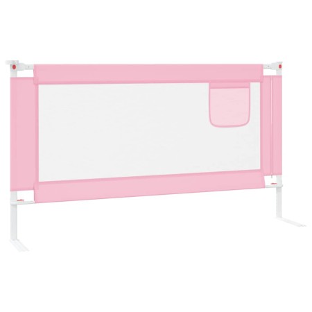 Sponda Letto di Sicurezza per Bambini Rosa 150x25 cm in Tessuto