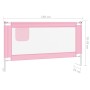 Sponda Letto di Sicurezza per Bambini Rosa 150x25 cm in Tessuto