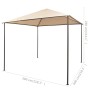 Gazebo Padiglione Tenda Tettoia 3x3 m Acciaio Beige