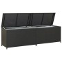 Baule da Giardino in Polyrattan 200x50x60 cm Nero