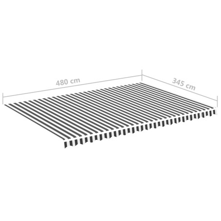 Tessuto di Ricambio Tenda da Sole Antracite e Bianco 5x3,5 m