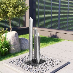 Fontana da Giardino Argento 48x34x88 cm in Acciaio Inox