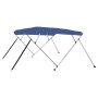 Bimini di Prua con Tendalino a 4 Archi Blu 243x196x137 cm