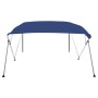 Bimini di Prua con Tendalino a 4 Archi Blu 243x196x137 cm