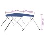 Bimini di Prua con Tendalino a 4 Archi Blu 243x196x137 cm