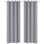 Tenda Oscurante con Occhielli in Metallo 270x245 cm Grigia