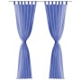 Tende in Voile 2 pz 140x225 cm Blu Reale