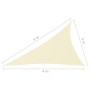 Parasole a Vela Oxford Triangolare 3x4x5 m Crema