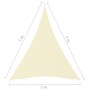 Parasole a Vela in Tessuto Oxford Triangolare 5x7x7m Crema