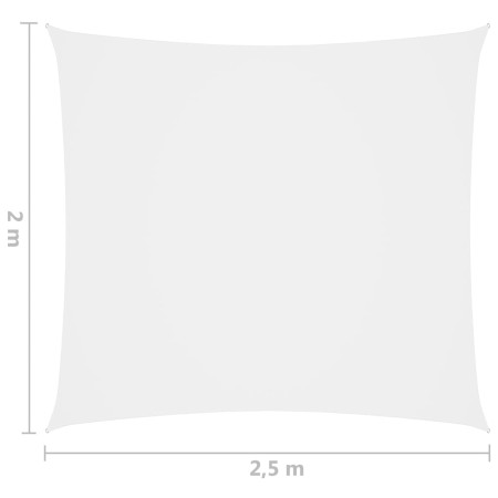 Parasole a Vela in Tessuto Oxford Rettangolare 2x2,5m Bianco