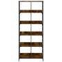 Libreria Rovere Fumo 78,5x33x188,5 cm in Legno Multistrato