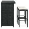 Set da Bar 3 pz in Polyrattan Nero