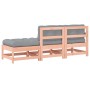 Set Divani Giardino 3pz con Cuscini Legno Massello di Douglas