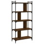 Libreria Rovere Marrone 5 Ripiani 76x32x158cm Legno Multistrato