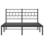 Giroletto con Testiera in Metallo Nero 135x190 cm