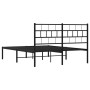 Giroletto con Testiera in Metallo Nero 135x190 cm