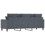 Divano a 3 Posti Grigio Scuro 180 cm in Velluto