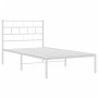 Giroletto con Testiera Metallo Bianco 90x190 cm