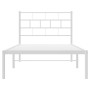 Giroletto con Testiera Metallo Bianco 90x190 cm
