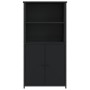 Credenza Nera 62x36x121,5 cm in Legno Multistrato