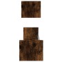 Mensole a Parete con Aste 2pz Rovere Fumo 80x16x14 cm