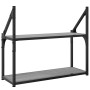 Scaffale Parete 2 Ripiani Grigio Sonoma 60x21x51 cm Multistrato