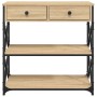 Tavolino Consolle Rovere Sonoma 75x28x75cm in Legno Multistrato
