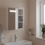 Armadietto Bagno con Specchio e LED Bianco 45x13x52 cm